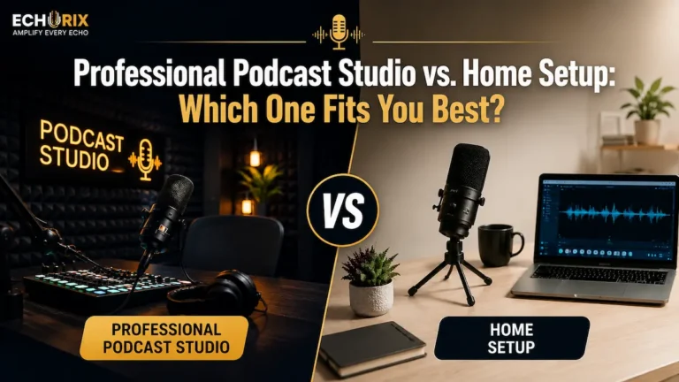 Professional Podcast Studio vs. Home Setup comparison for podcast creators in jaipur